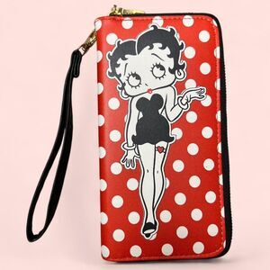 Betty Boop red and white polka dot wristlet wallet